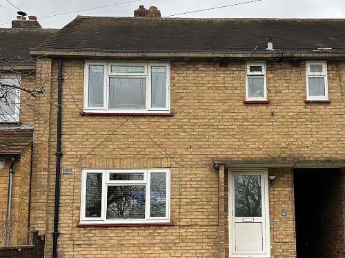 Concrete guttering before replacement in London